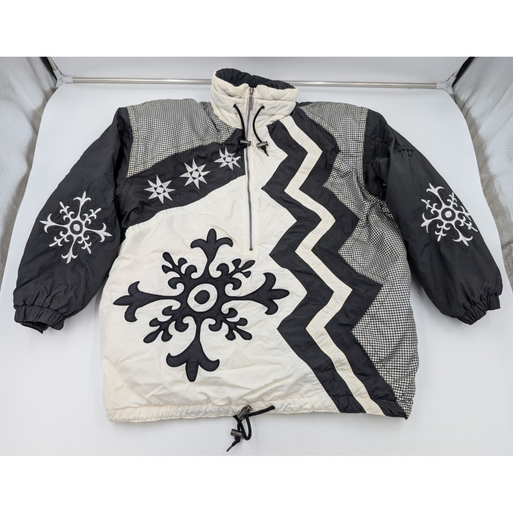 Vintage 80s Head Ski Jacket Coat Snowflake Graphic Geometric Women's Size 8